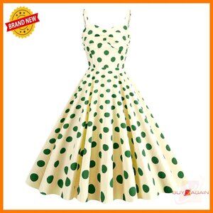 Polka Dot Vintage Pin Up Dress 1950s Retro Rockabilly Swing Tea Party